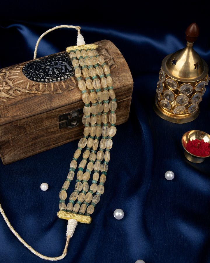 Kanak Valli Choker- Natural Citrine & Aventurine | SHOBITAM