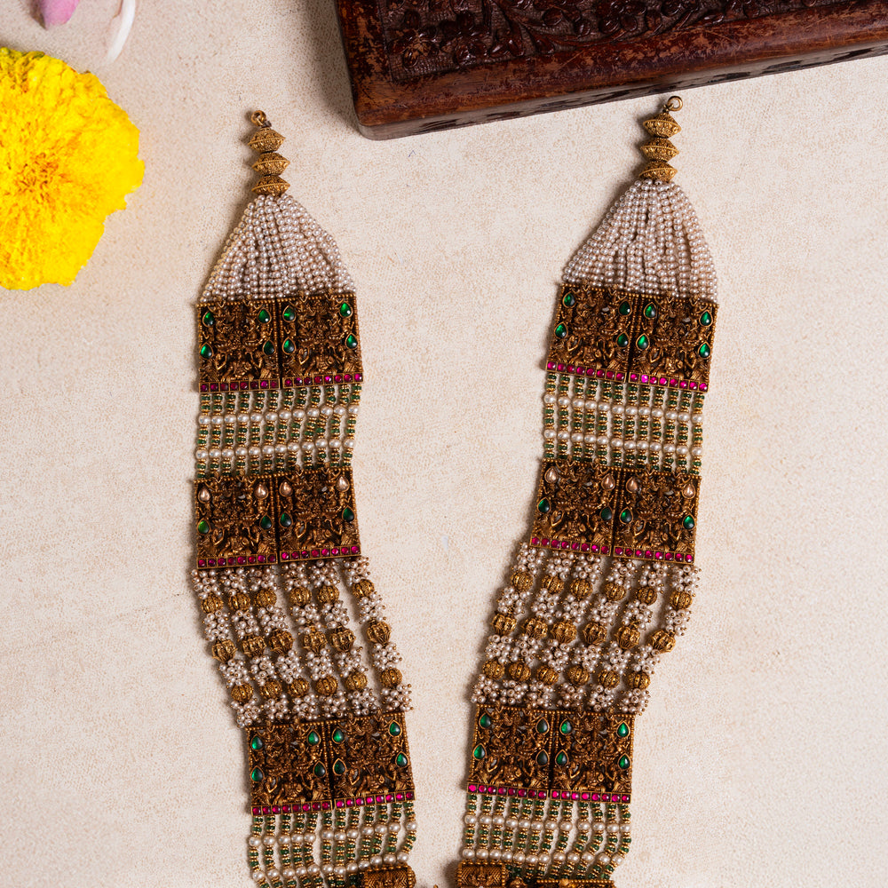 Pure 92.5 Silver Gold-Plated Krishna Raas Leela Haaram