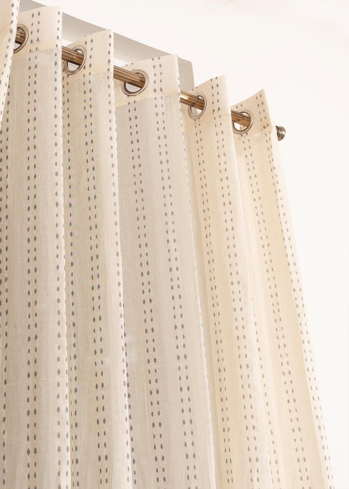 Dew 100% Sheer minimal curtain for Living room & bedroom - Light filtering - Cream - Single Piece | SHOBITAM