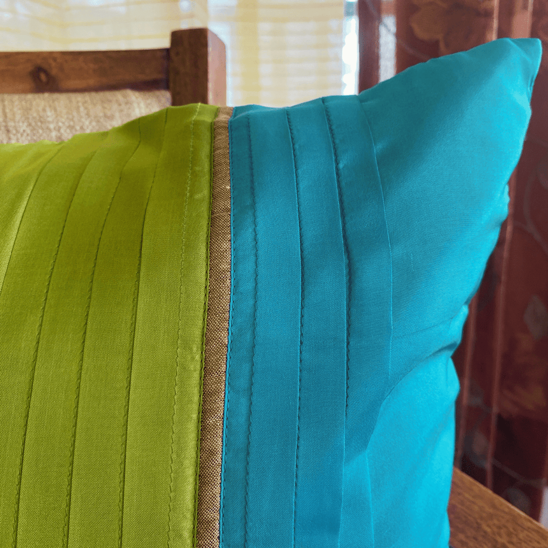 Amber Dhara Green Cushion Cover, 16" x 16",Pack of 1 | SHOBITAM
