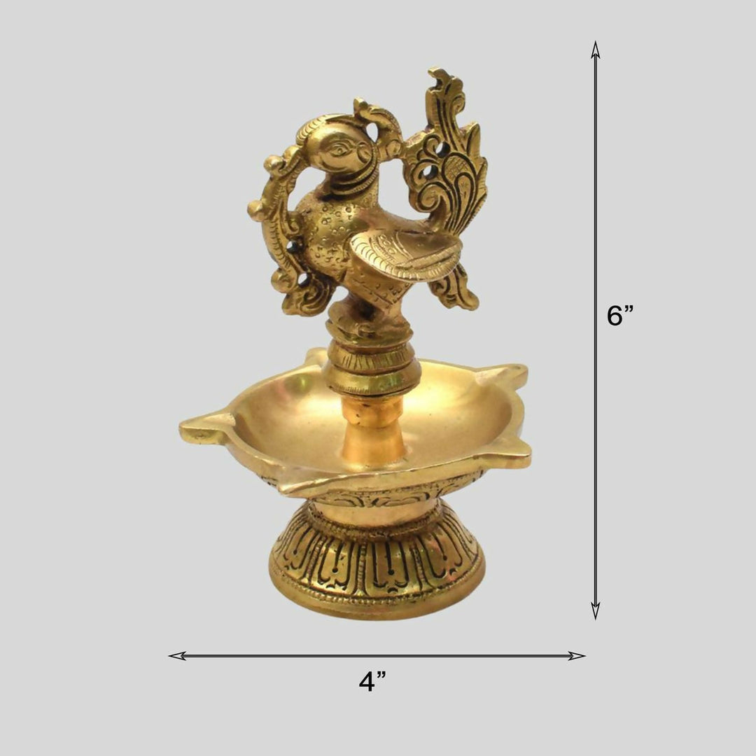 BRASS PEACOCK DIYA 6*4*4 | SHOBITAM