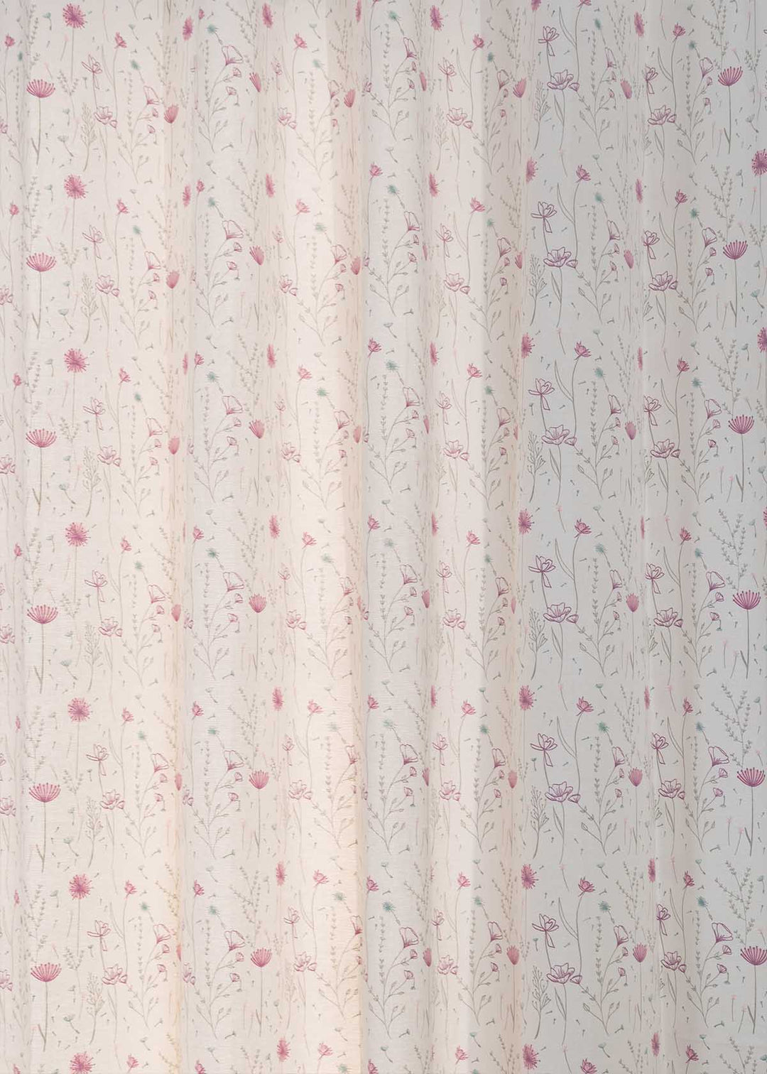 Drifting Dandelion Lavender 100% cotton floral curtain for kids room, living room - Light Reduction - Single Piece | SHOBITAM