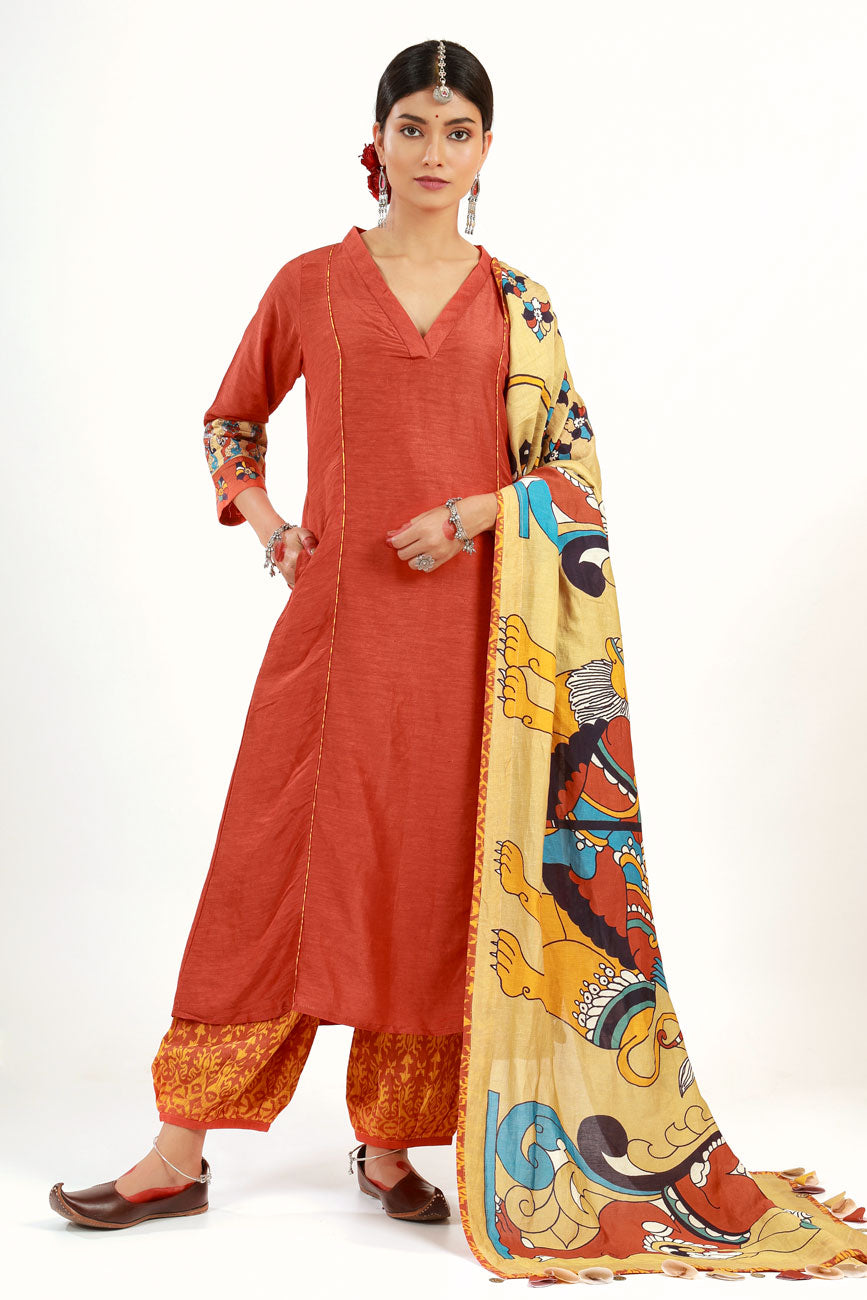 Orange Durga Set (set of 2 ) | SHOBITAM