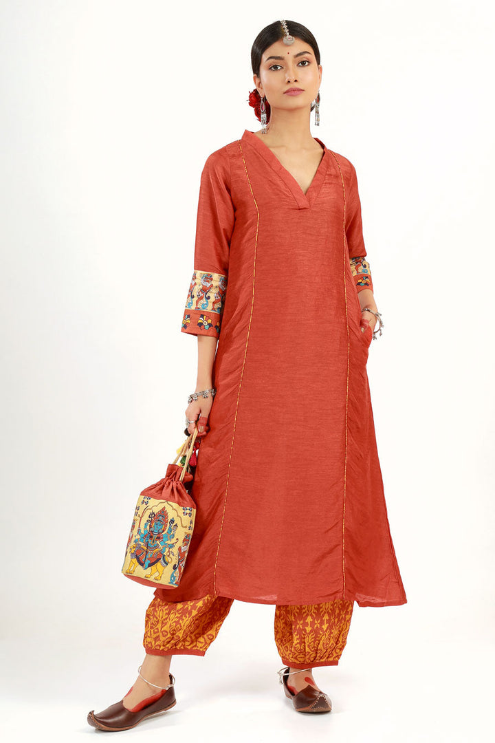 Orange Durga Set (set of 2 ) | SHOBITAM