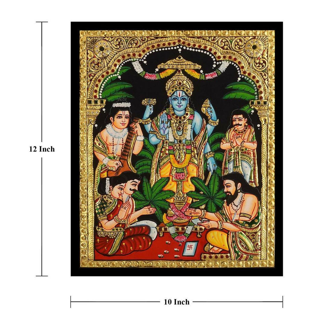 TANJORE PAINTING SATHAYANARAYANA 12*10 | SHOBITAM