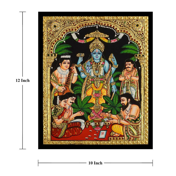 TANJORE PAINTING SATHAYANARAYANA 12*10 | SHOBITAM