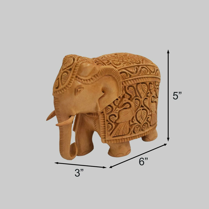 WHITE WOOD SIKAR ELEPHANT 5*6*3 | SHOBITAM