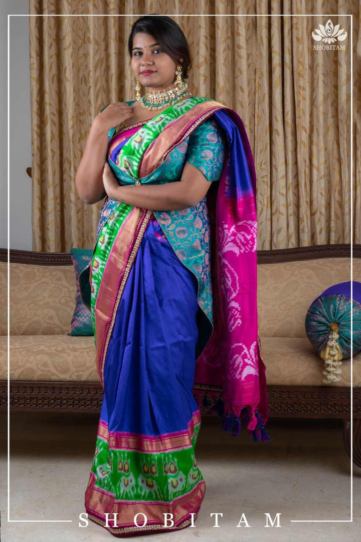 Pure Kanjivaram Brocade Saree Coat in V shape open neck pattern - with Custom Made Measurements