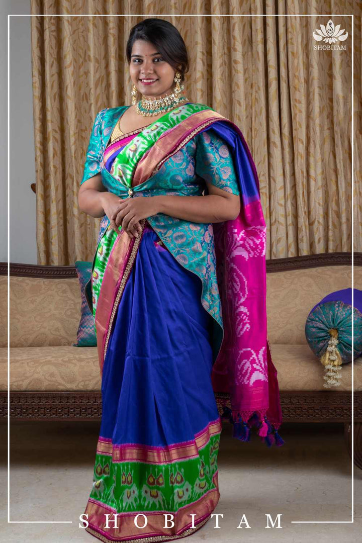 Pure Kanjivaram Brocade Saree Coat in V shape open neck pattern - with Custom Made Measurements