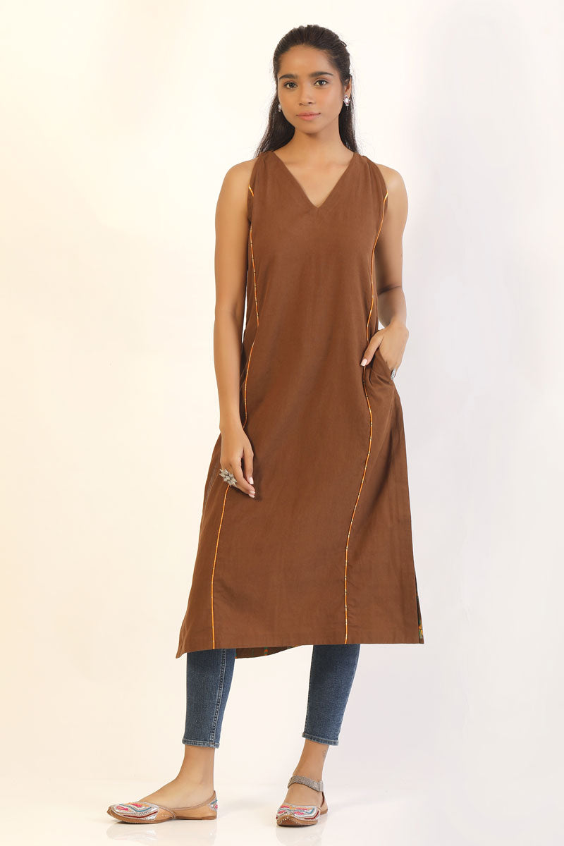 Earth Brown Kurti | SHOBITAM