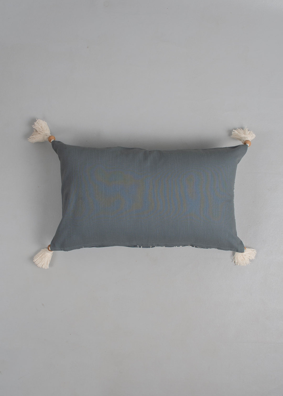 Cosmos Blue Floral-Geometric Printed Cushion Cover for Sofa – 100% Cotton 12" x 20" | SHOBITAM