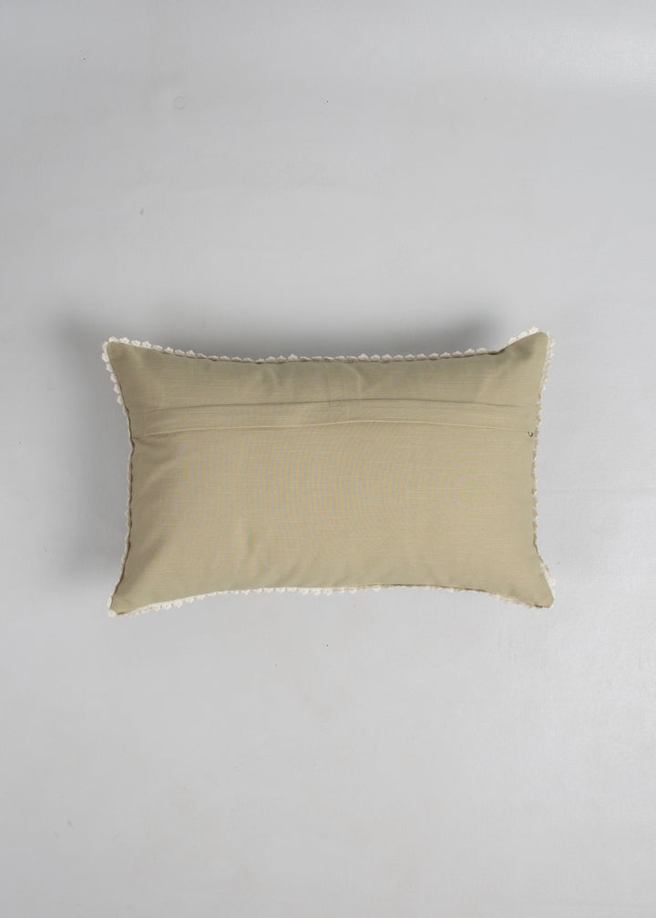 Celeste Nile Blue Embroidered Cushion Cover for Sofa – 100% Cotton 12" x 20" | SHOBITAM