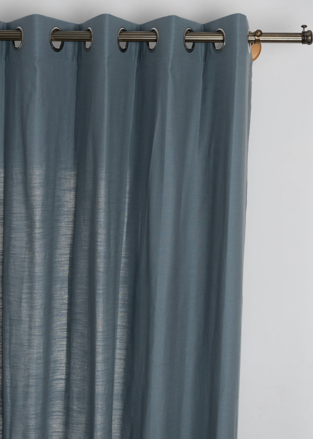 Solid Mist Blue 100% cotton curtain for Living room and bedroom - Room darkening - Single Piece | SHOBITAM