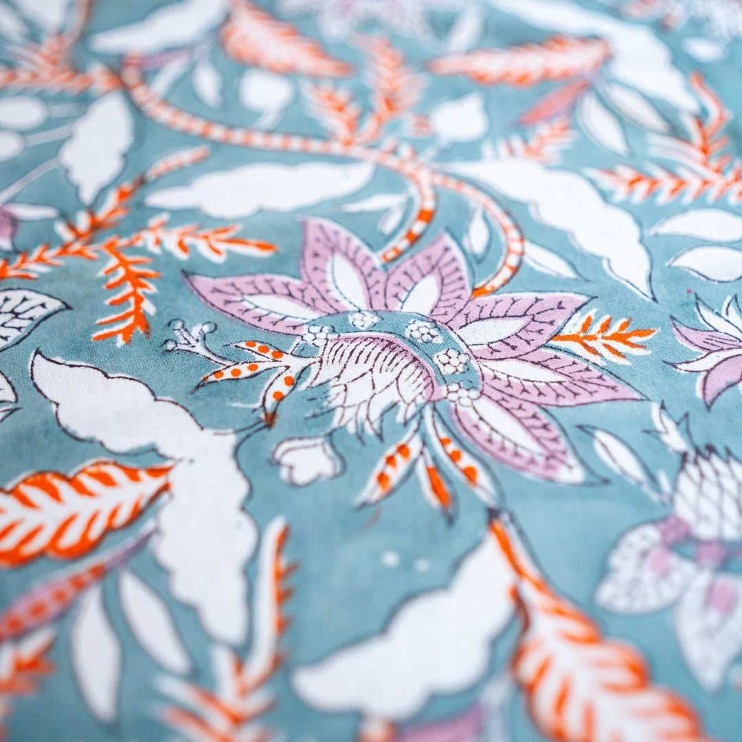 Eden 6 Seater Dining Table Cover, Hand Block Print, 100% Cotton, 60" x 90"