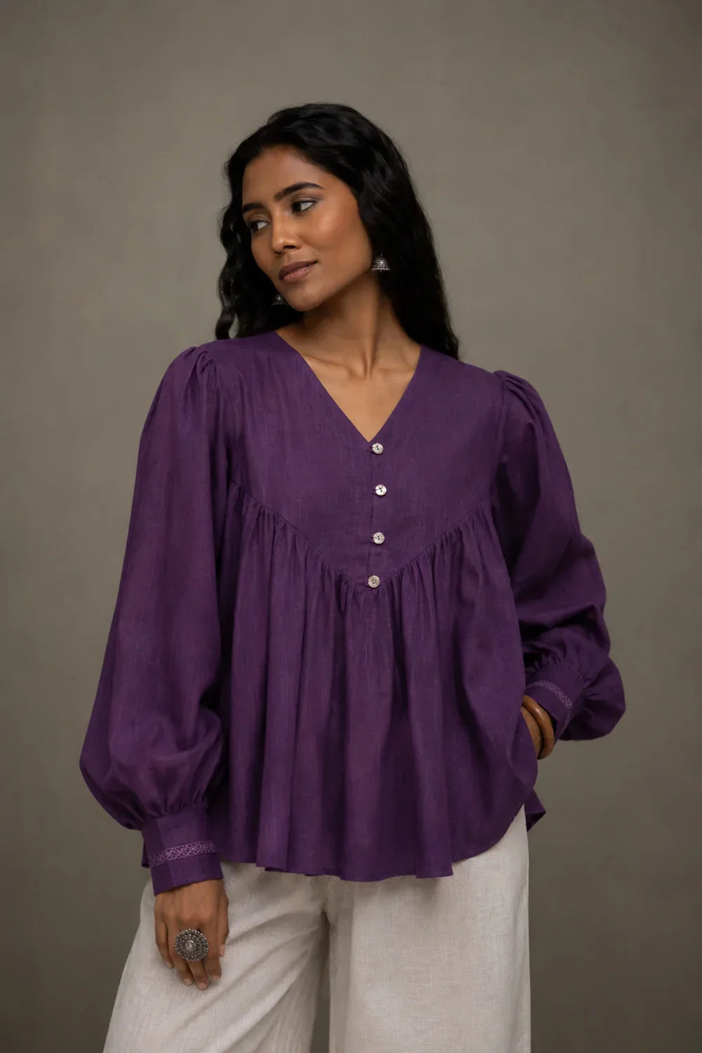 Purple Malai Flared Top | SHOBITAM