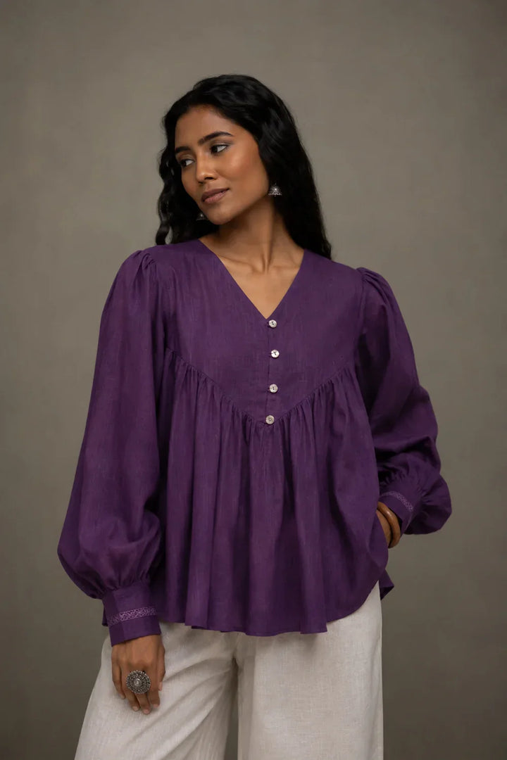 Purple Malai Flared Top | SHOBITAM