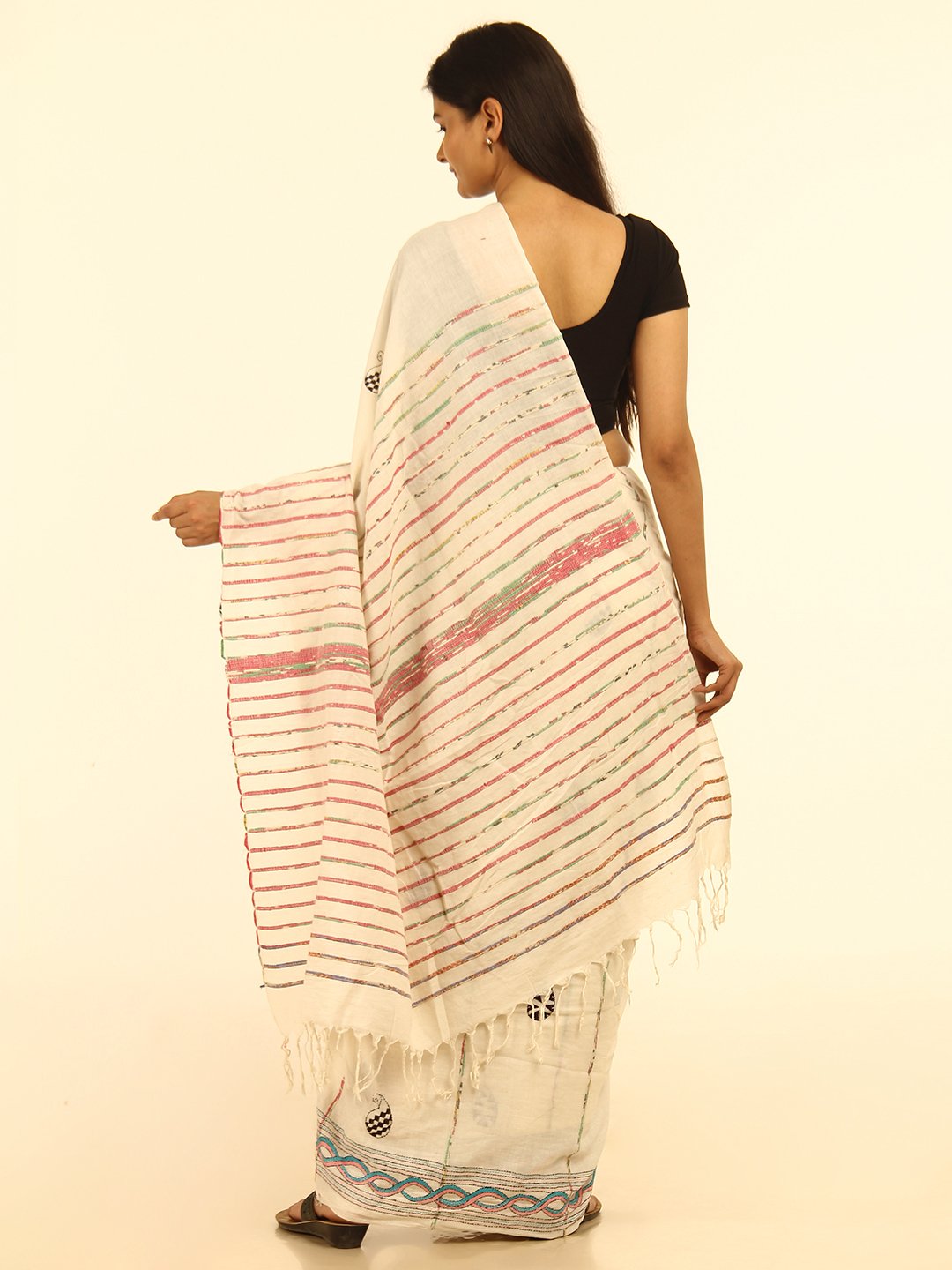 Handloom Khesh Kantha Cotton Saree | SHOBITAM