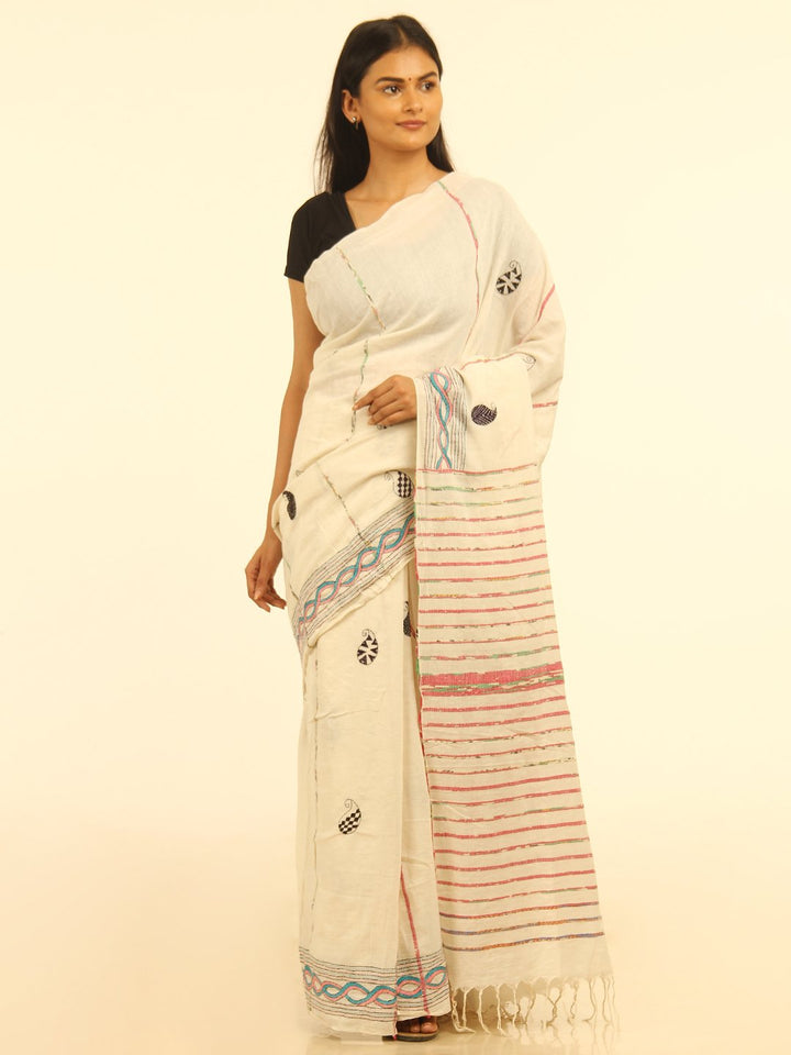 Handloom Khesh Kantha Cotton Saree | SHOBITAM