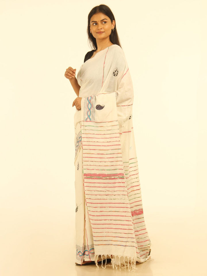 Handloom Khesh Kantha Cotton Saree | SHOBITAM
