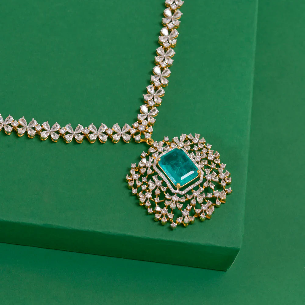 Stunning 92.5 Silver, Château Glow Necklace