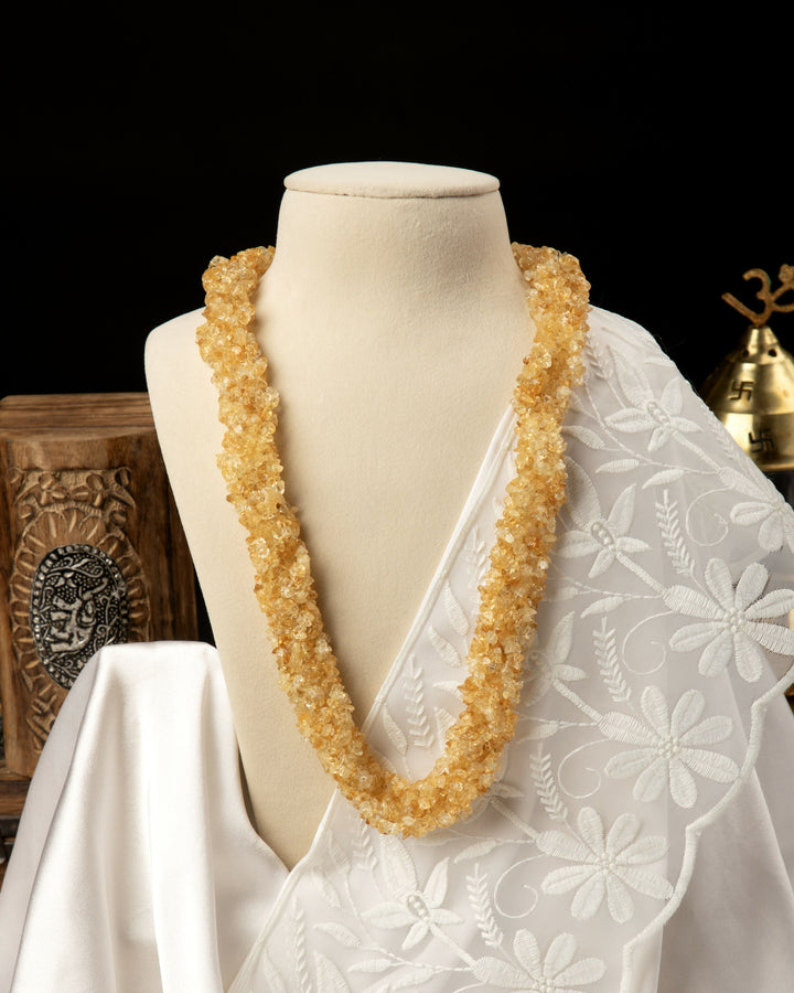 Madhu Malti: Natural Citrine Handcrafted Braided Mala  | SHOBITAM