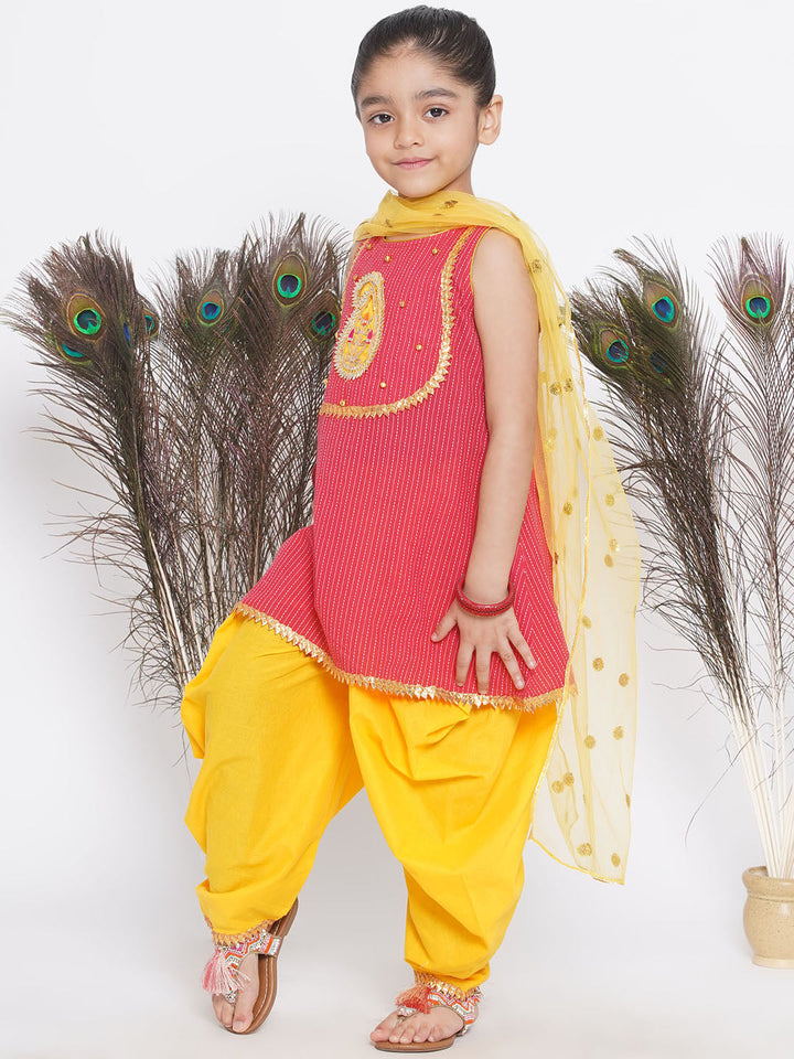 Jaipuri work Frock Style Kurta with Ghungroo and ambi buti-work with salwar | SHOBITAM