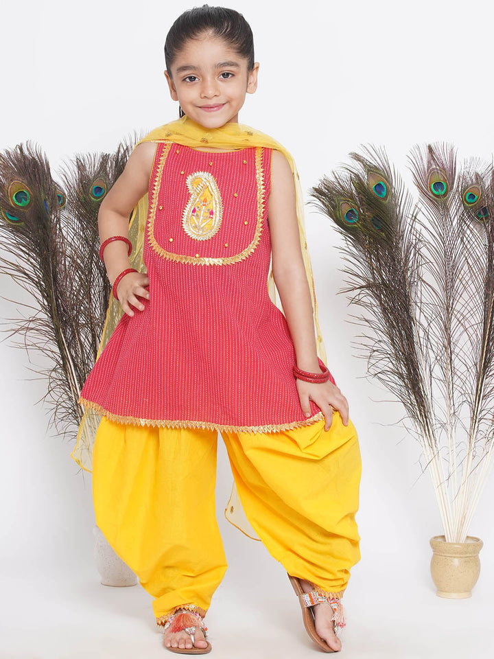 Jaipuri work Frock Style Kurta with Ghungroo and ambi buti-work with salwar | SHOBITAM