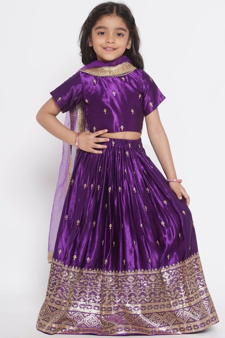 Silk Blouse with Lehenga and Dupatta with Sequins Work | SHOBITAM