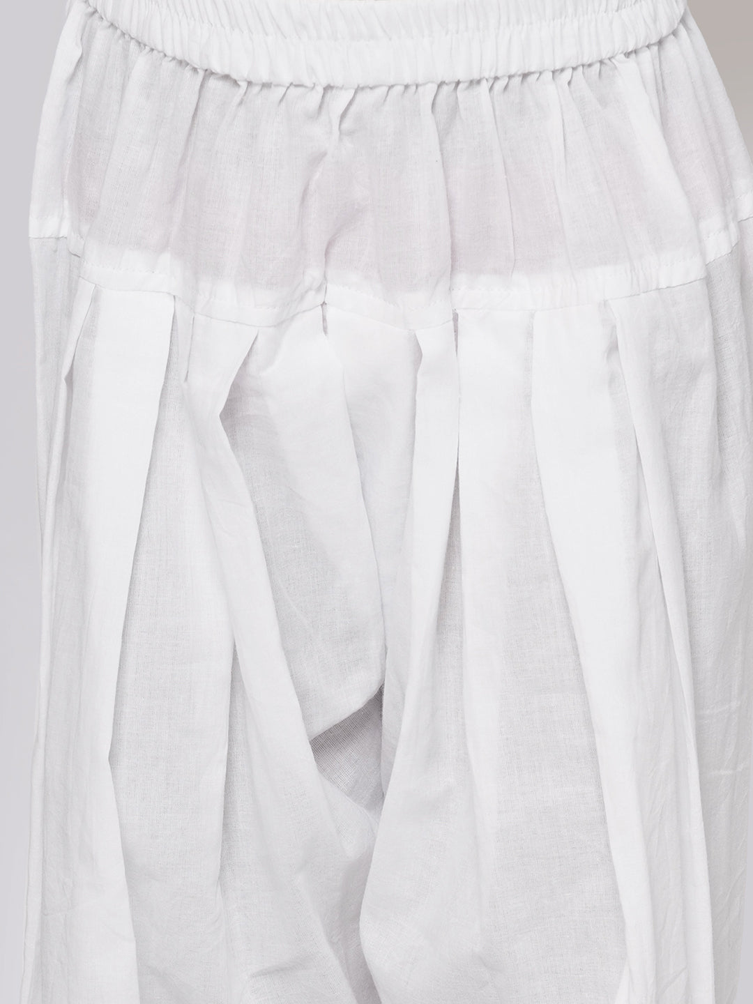 Short Kurta with Tussel and Lace work with Patiala Salwar and Kota Doria Dupatta | SHOBITAM