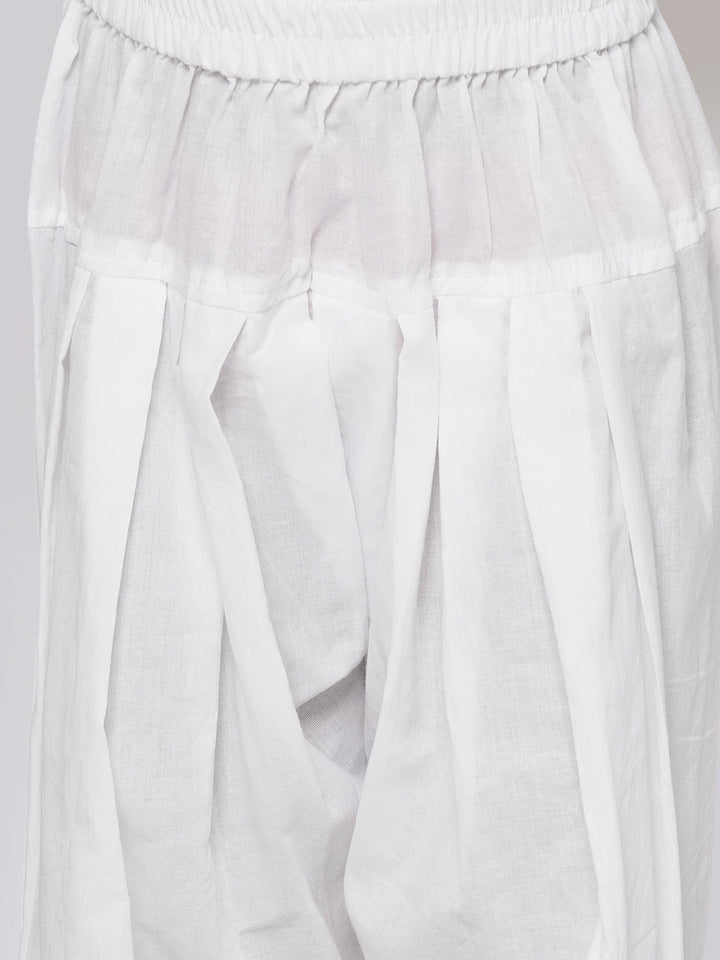 Short Kurta with Tussel and Lace work with Patiala Salwar and Kota Doria Dupatta | SHOBITAM