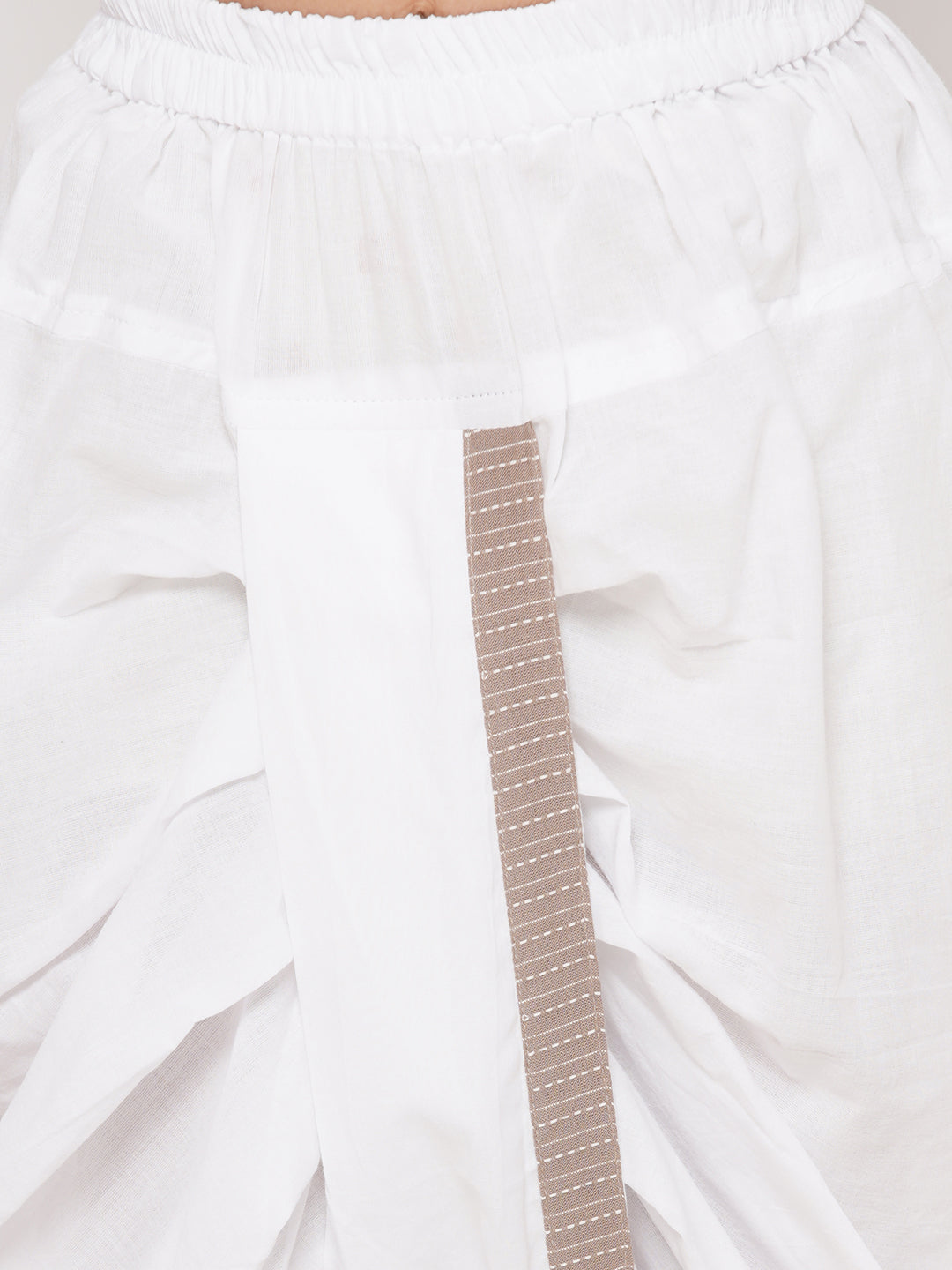 Boys Thread Work Kurta with Pearl buttons & Dhoti - Camel Brown | SHOBITAM