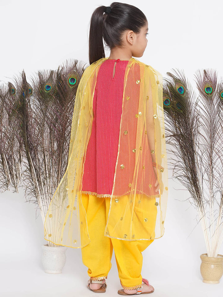 Jaipuri work Frock Style Kurta with Ghungroo and ambi buti-work with salwar | SHOBITAM