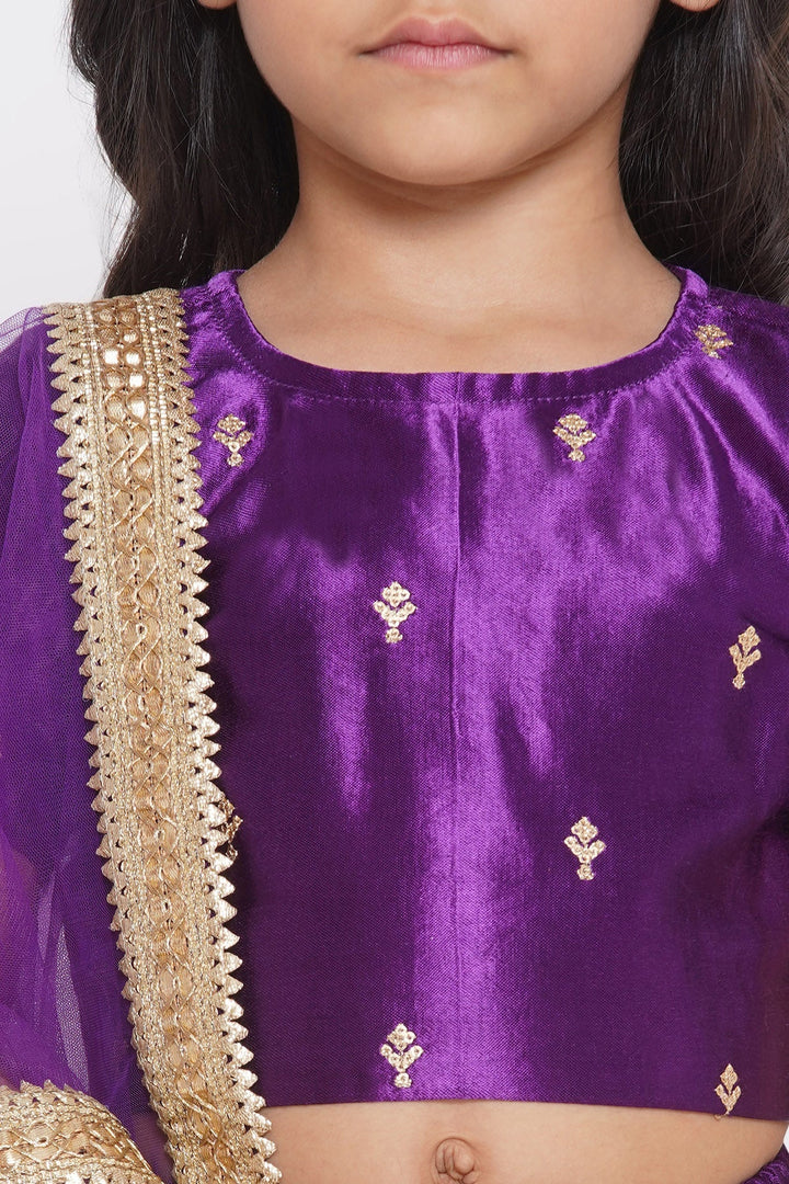 Silk Blouse with Lehenga and Dupatta with Sequins Work | SHOBITAM