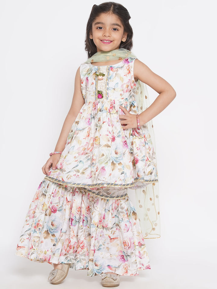 Frock Style Kurta Lace work with Ghera wala Sharara and Dupatta | SHOBITAM