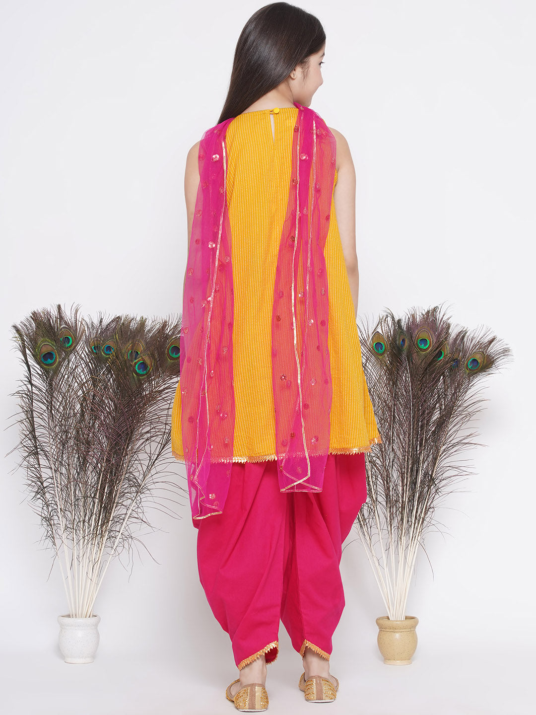 Jaipuri Kurta with Ghungroo and ambi buti work with salwar and Dupatta | SHOBITAM