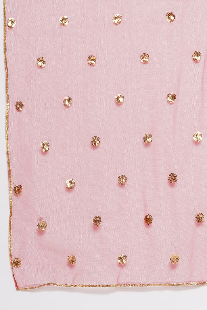 Silk Blouse with Lehenga and Dupatta with Floral Embroidery | SHOBITAM