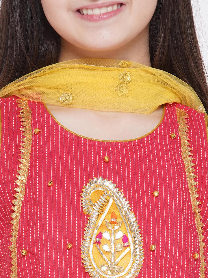 Jaipuri work Frock Style Kurta with Ghungroo and ambi buti-work with salwar | SHOBITAM