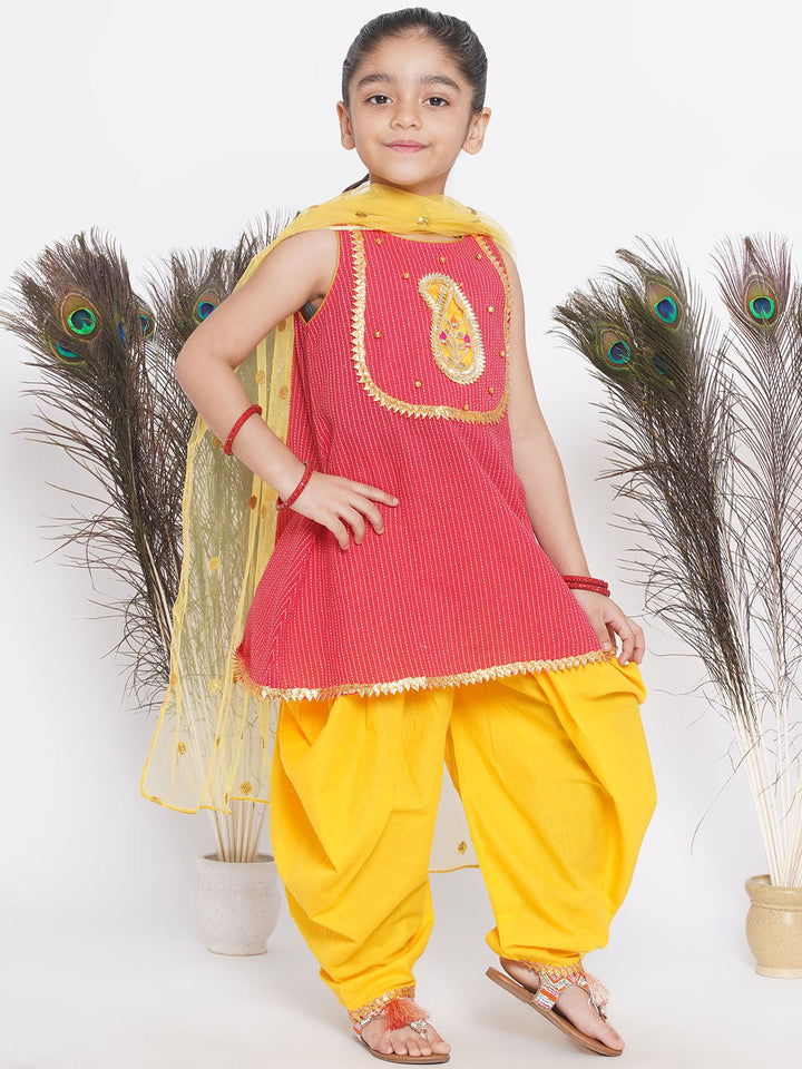 Jaipuri work Frock Style Kurta with Ghungroo and ambi buti-work with salwar | SHOBITAM