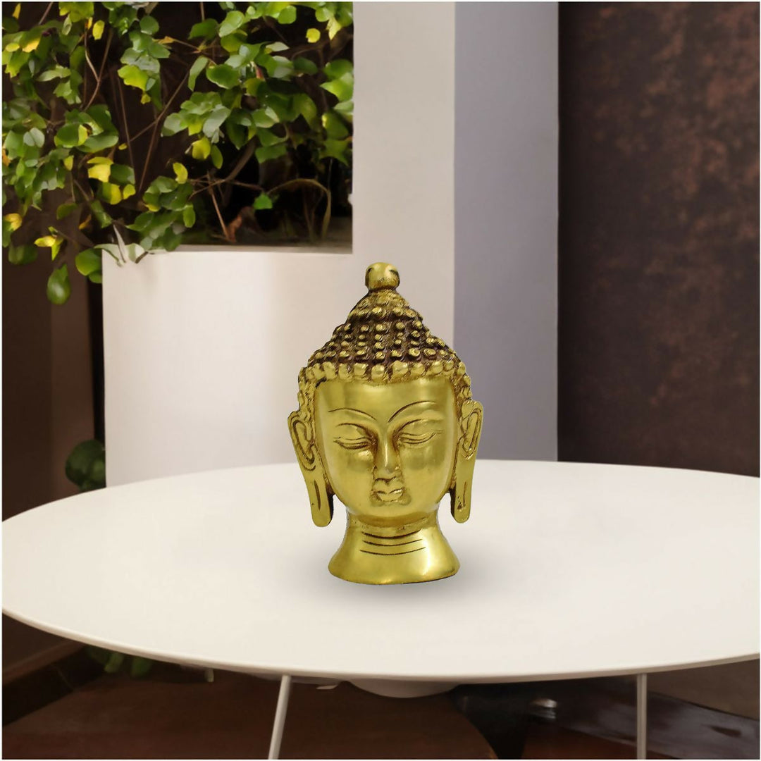 4" Brass Buddha Head Table Top | SHOBITAM