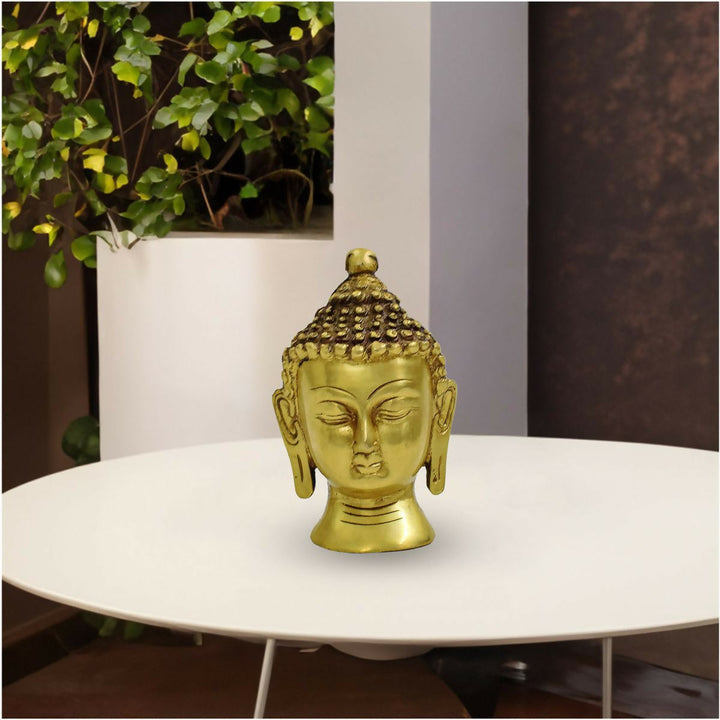 4" Brass Buddha Head Table Top | SHOBITAM