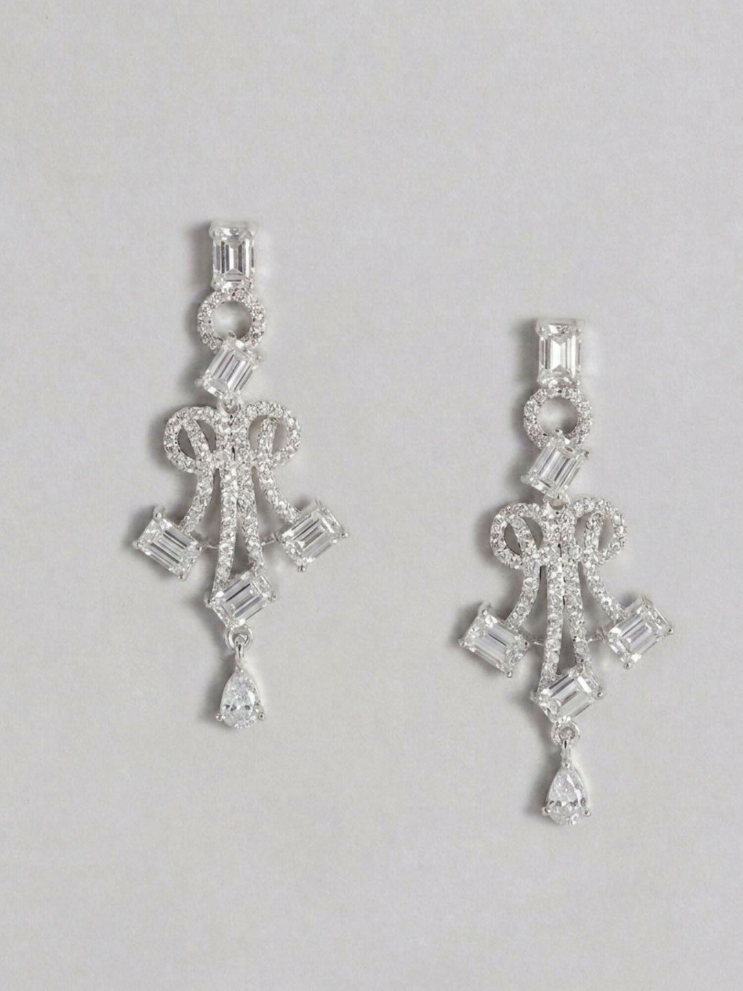 Mesmerizing Silver Plated American Diamond Necklace Set | Shobitam