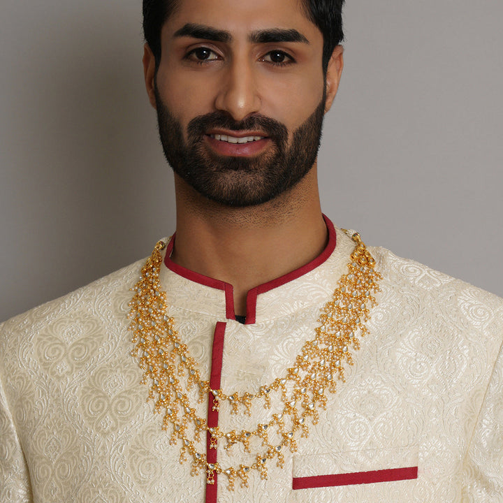 Layered Pearl and Kundan Neckpiece | SHOBITAM