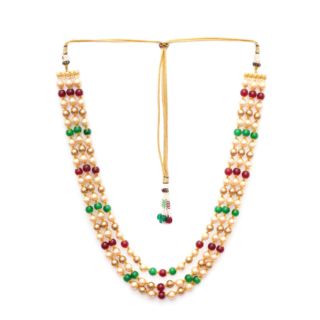 Multi Colored Pearl Layered Neckpiece | SHOBITAM