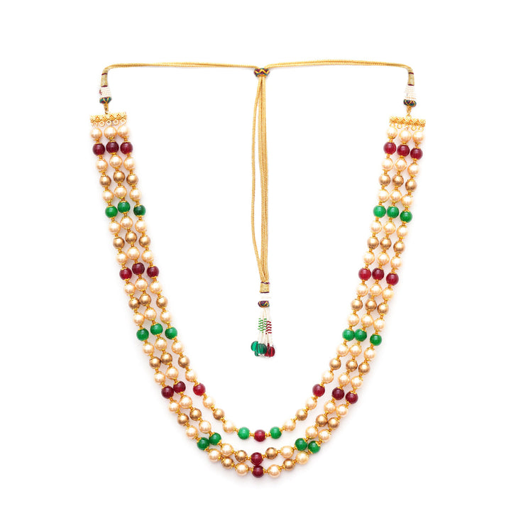 Multi Colored Pearl Layered Neckpiece | SHOBITAM