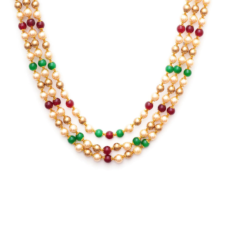 Multi Colored Pearl Layered Neckpiece | SHOBITAM