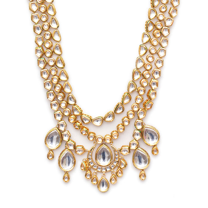 Grooms Kundan Maharaja Layered Neckpiece | SHOBITAM