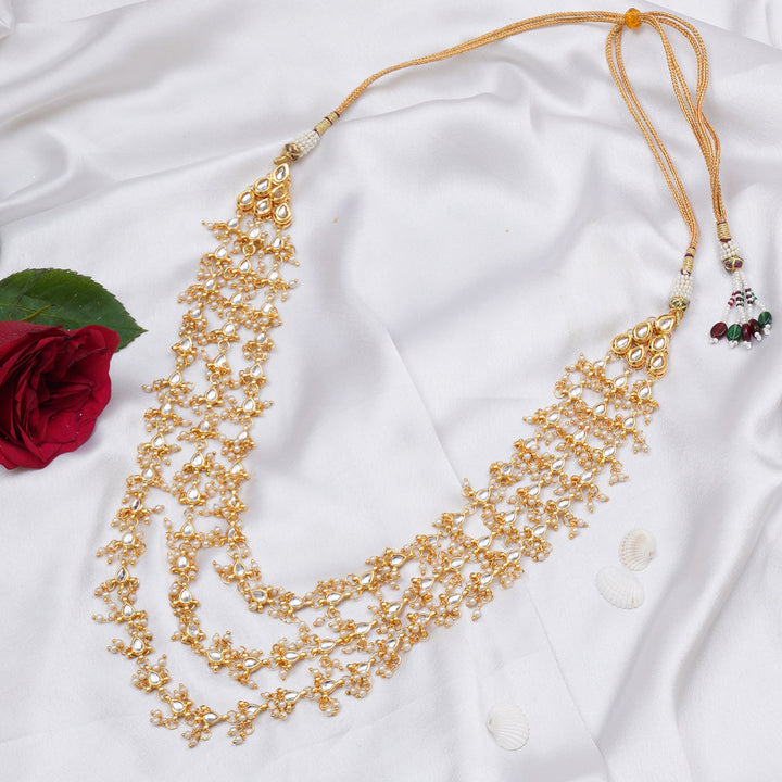 Layered Pearl and Kundan Neckpiece | SHOBITAM