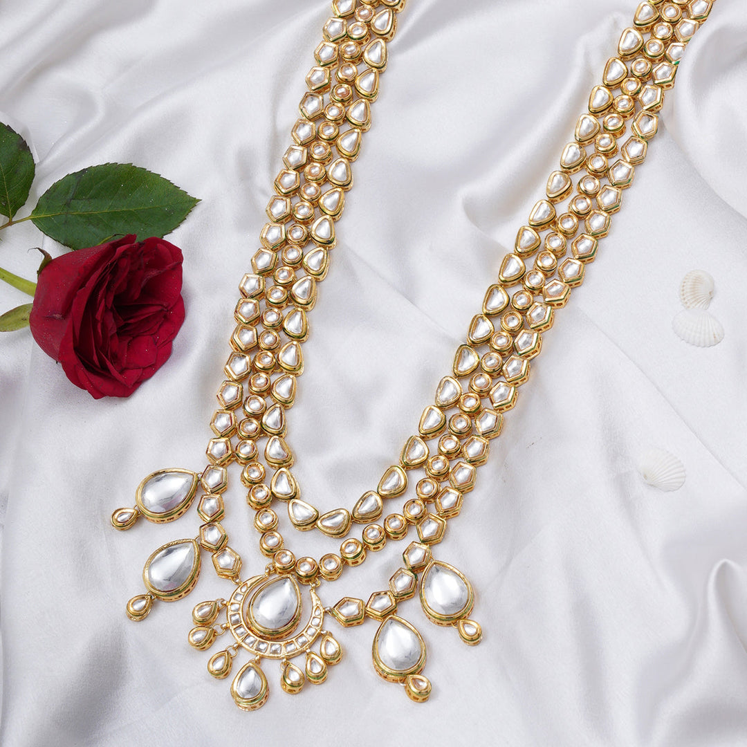 Grooms Kundan Maharaja Layered Neckpiece | SHOBITAM