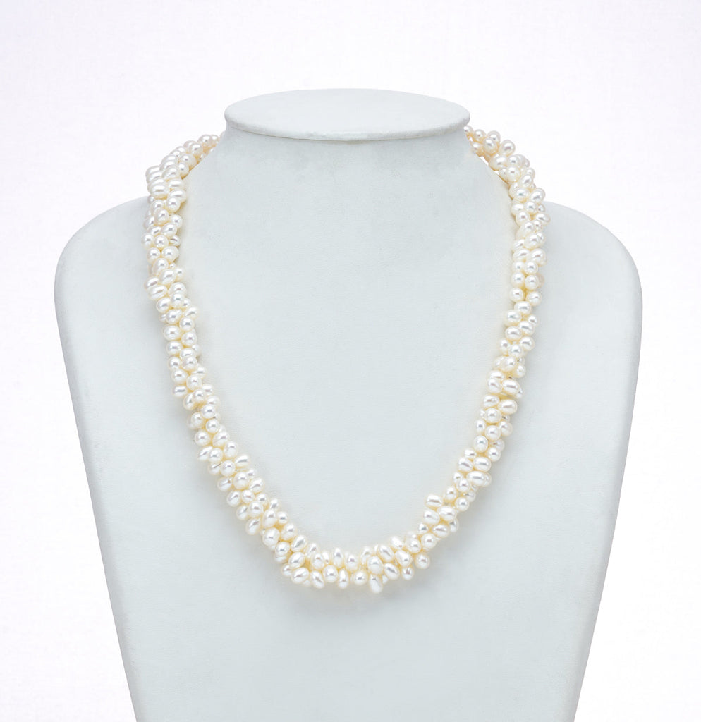 Freshwater White Fancy Pearl Necklace Set