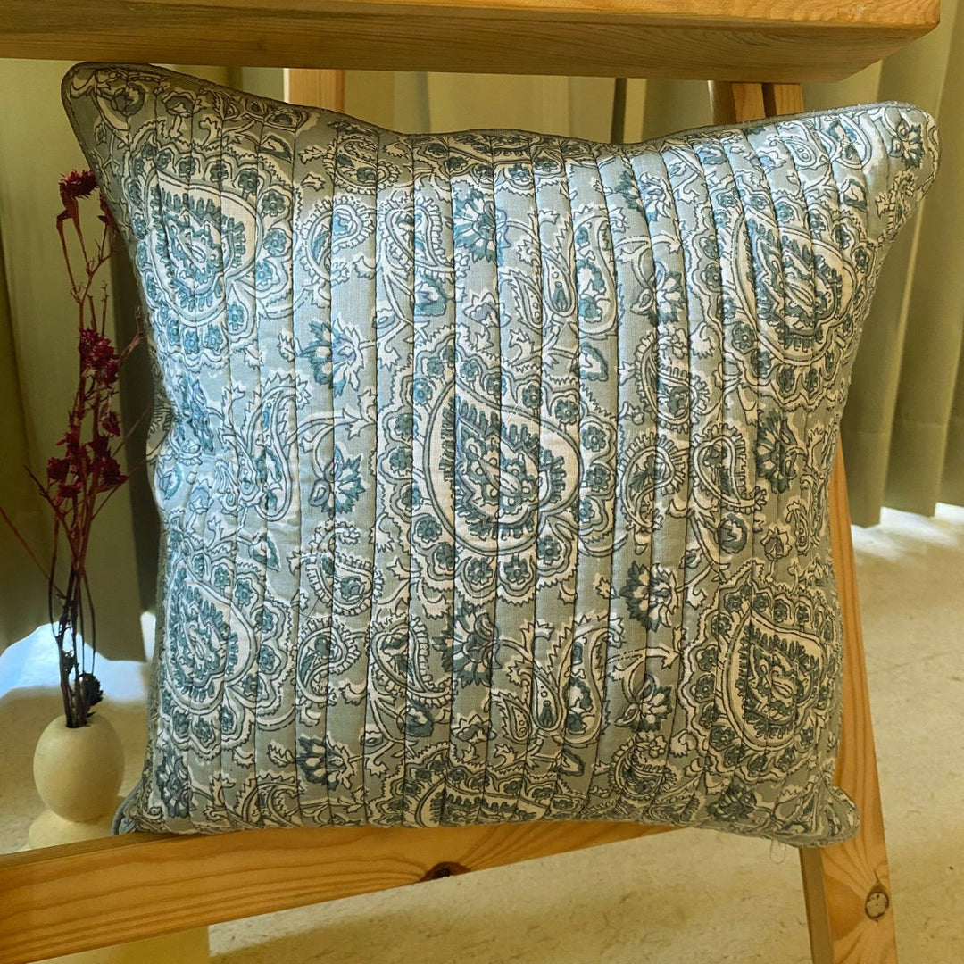 Matilda Quilted Cushion Covers, 16" x 16", Pack of 2 |SHOBITAM